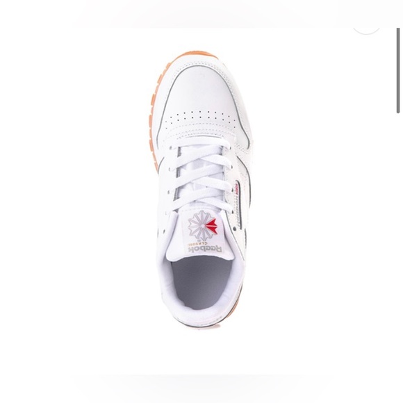 EUC. REEBOK Classic Leather Athletic Shoes, Little Kid’s, White / Gum, Size 10 - Picture 3 of 13